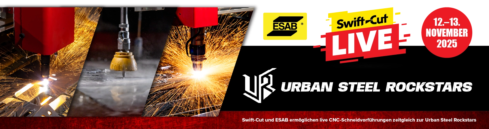 Swift-Cut und ESAB ermöglichen live CNC-Schneidvorführungen zeitgleich zur Urban Steel Rockstars